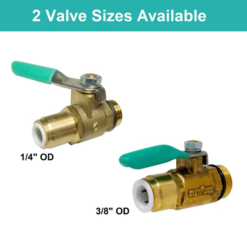 Metpure Heavy Duty EZ RO Reverse Osmosis RO Filtration Ice Maker Refrigerator Universal Feed Water Supply Adapter With 1/4" Quick Connect Ball Valve Solid Brass - Image 4
